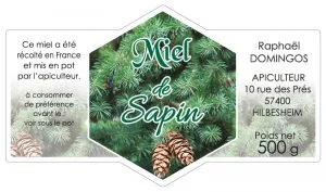 Étiquette apiculteur miel de sapin E1807